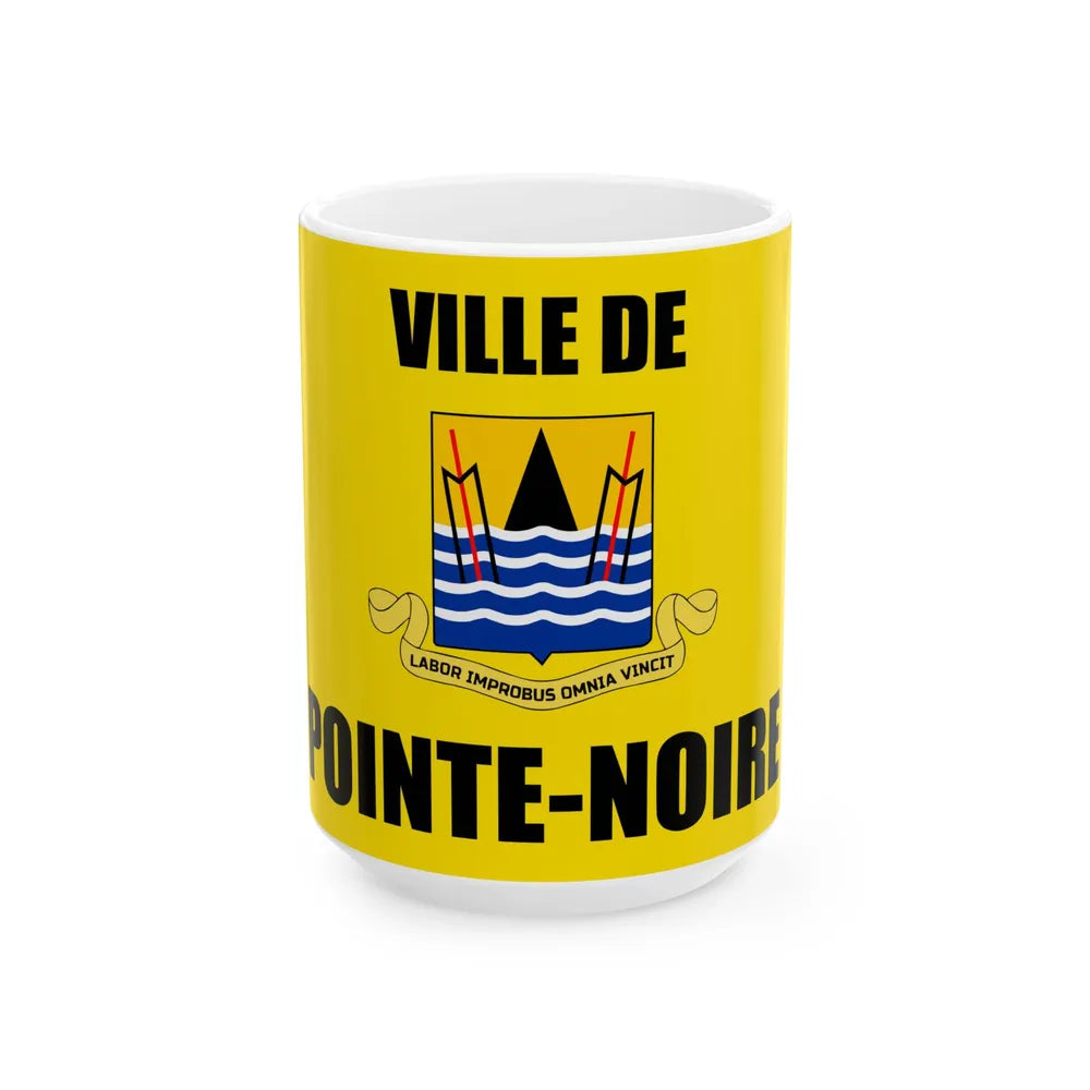 Flag of Pointe-Noire Congo (Congo) White Coffee Mug 15oz - Go Mug Yourself