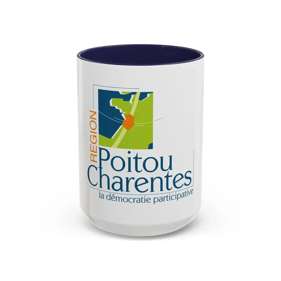 Flag of Poitou Charentes France 2 - Accent Coffee Mug 15oz Navy - Go Mug Yourself