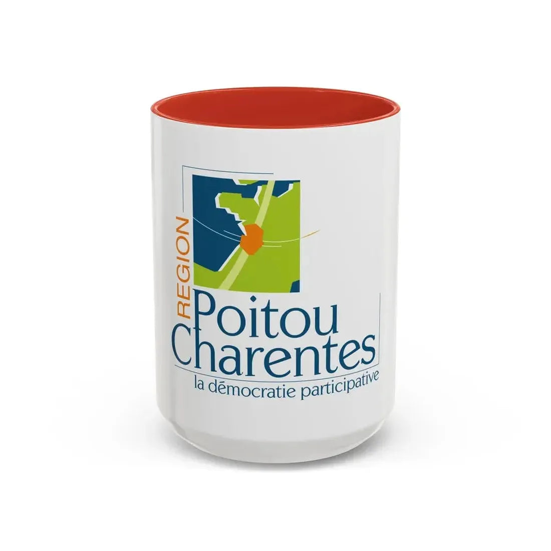 Flag of Poitou Charentes France 2 - Accent Coffee Mug 15oz Red - Go Mug Yourself
