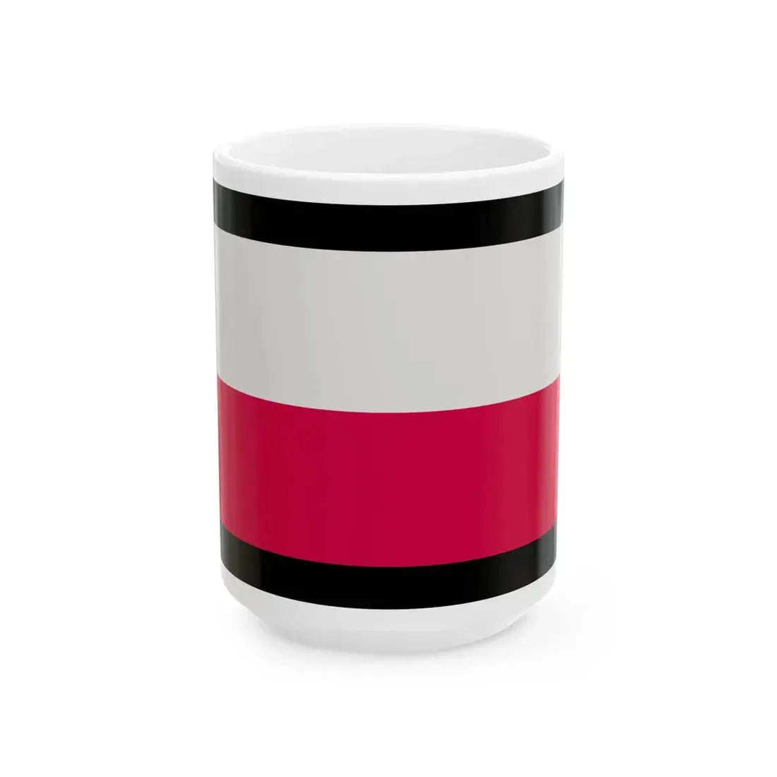 Flag of Poland-black bg (Poland) White Coffee Mug 15oz - Go Mug Yourself