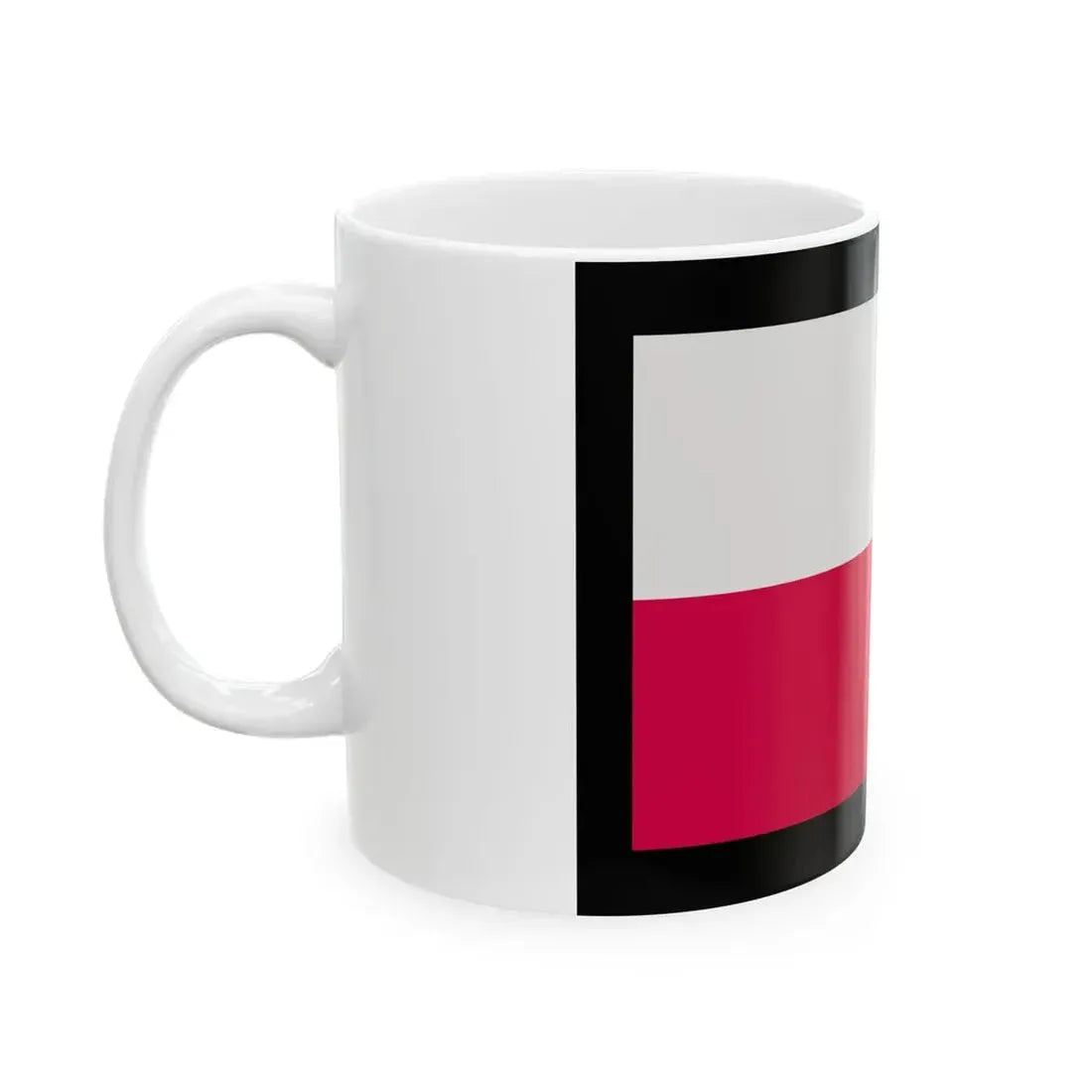 Flag of Poland-black bg (Poland) White Coffee Mug - Go Mug Yourself
