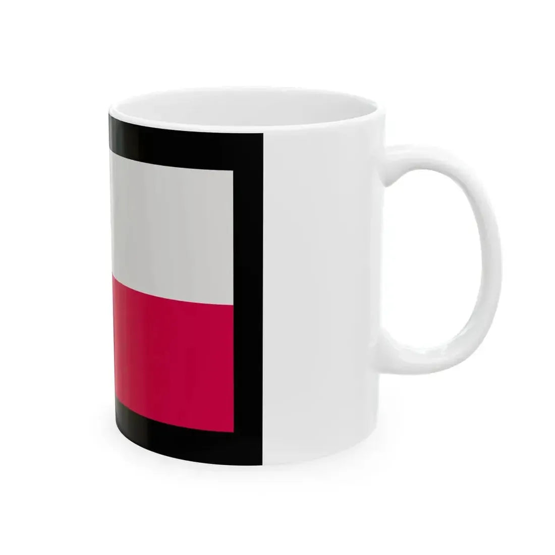 Flag of Poland-black bg (Poland) White Coffee Mug - Go Mug Yourself