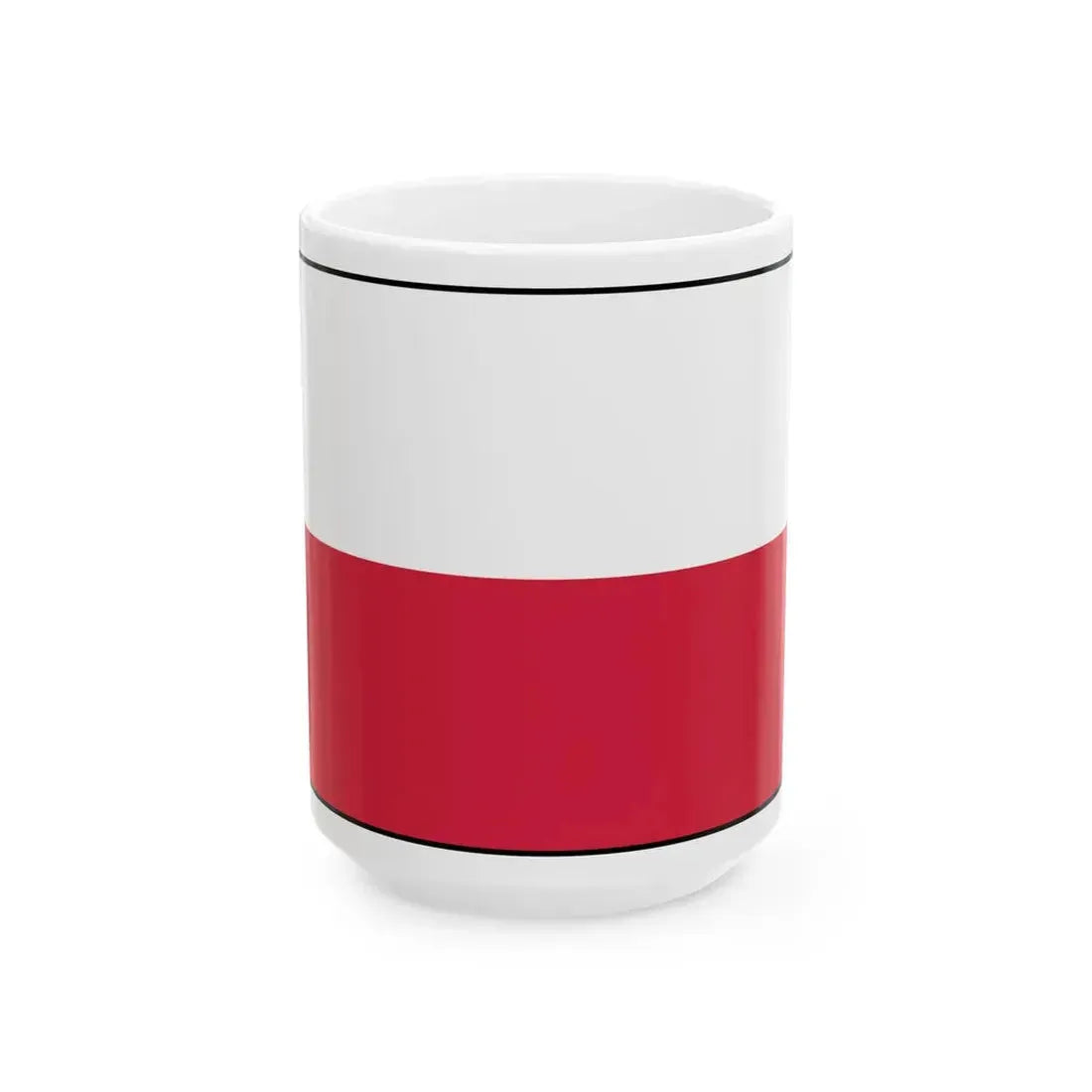 Flag of Poland bordered 2 (Poland) White Coffee Mug 15oz - Go Mug Yourself