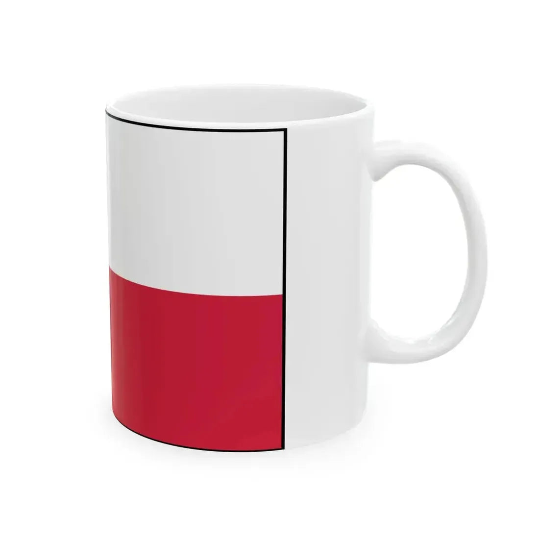 Flag of Poland bordered 2 (Poland) White Coffee Mug - Go Mug Yourself