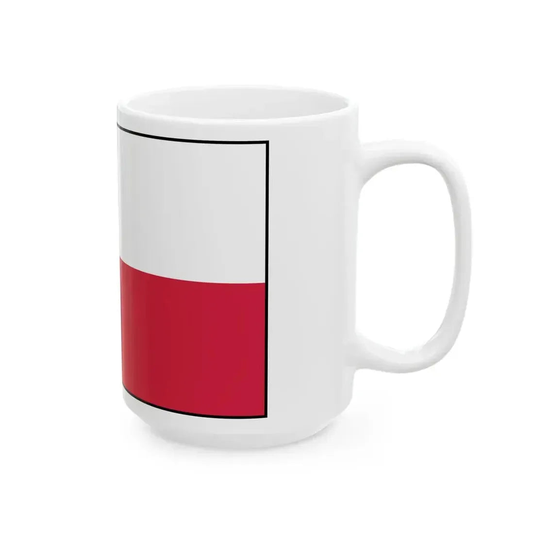 Flag of Poland bordered 2 (Poland) White Coffee Mug - Go Mug Yourself