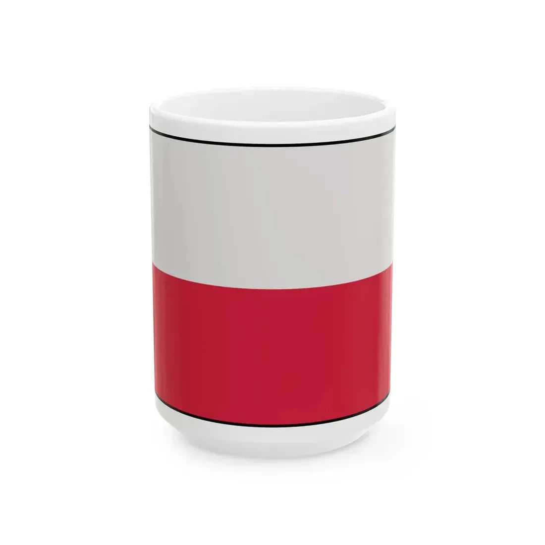 Flag of Poland bordered (Poland) White Coffee Mug 15oz - Go Mug Yourself