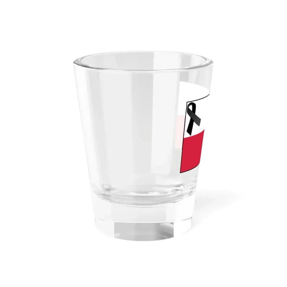 Flag of Poland bordered with black ribbon (Poland) Shot Glass 1.5oz - Go Mug Yourself