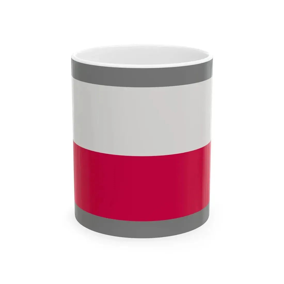 Flag of Poland-grey bg (Poland) White Coffee Mug 11oz - Go Mug Yourself