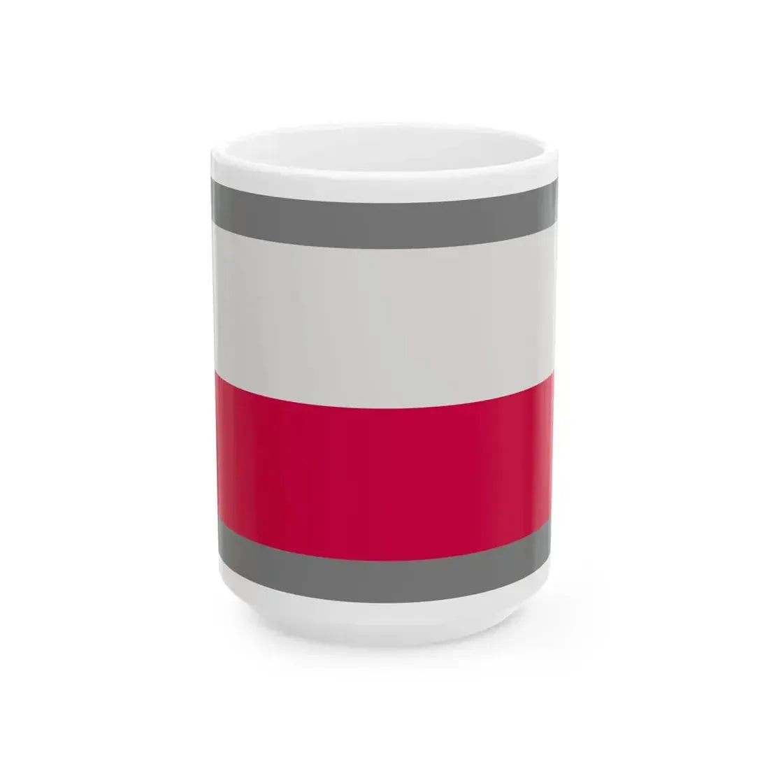 Flag of Poland-grey bg (Poland) White Coffee Mug 15oz - Go Mug Yourself