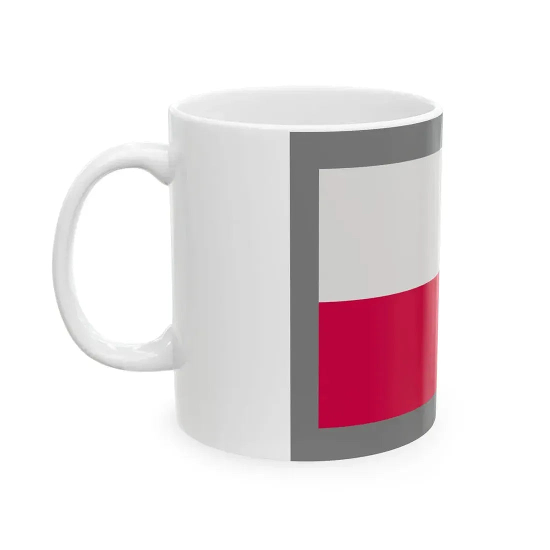 Flag of Poland-grey bg (Poland) White Coffee Mug - Go Mug Yourself