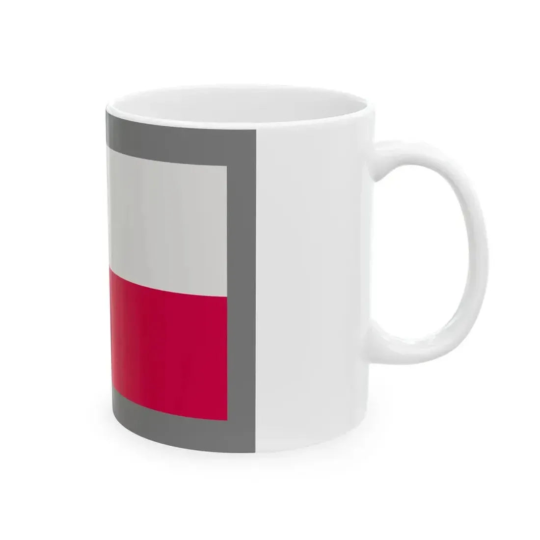 Flag of Poland-grey bg (Poland) White Coffee Mug - Go Mug Yourself