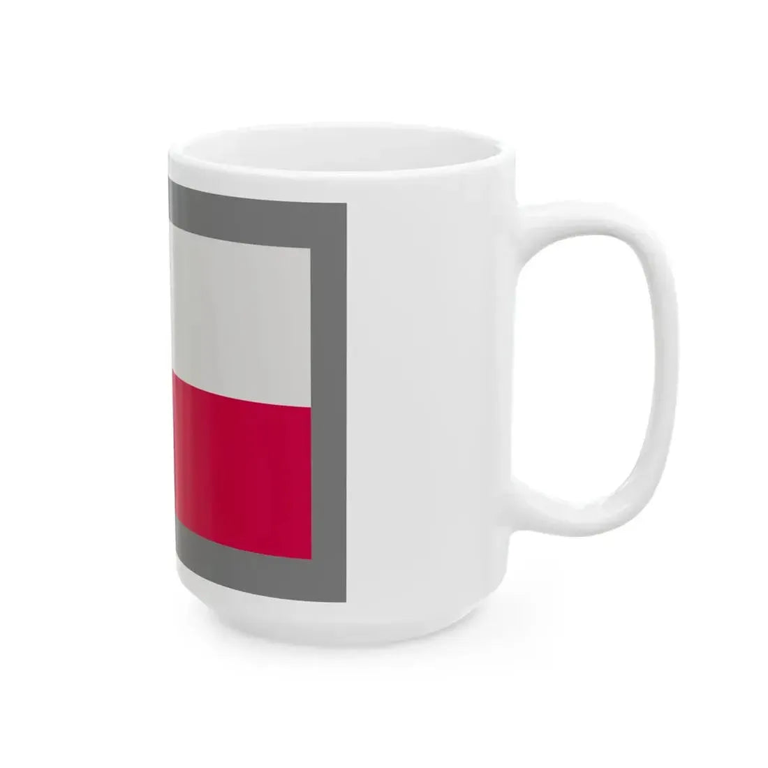 Flag of Poland-grey bg (Poland) White Coffee Mug - Go Mug Yourself