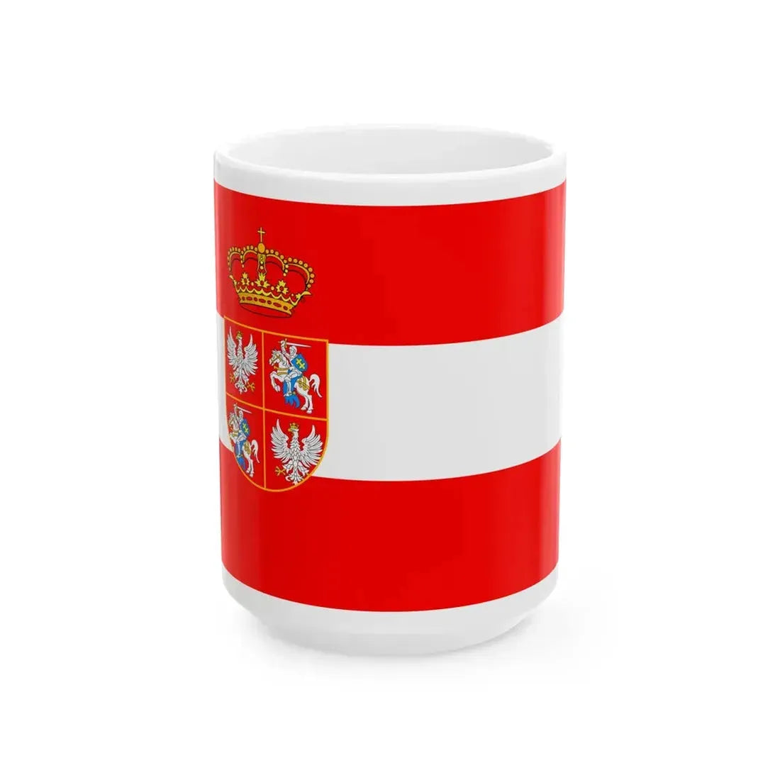 Flag of Poland-Lithuania Empire Total War (Lithuania) White Coffee Mug 15oz - Go Mug Yourself