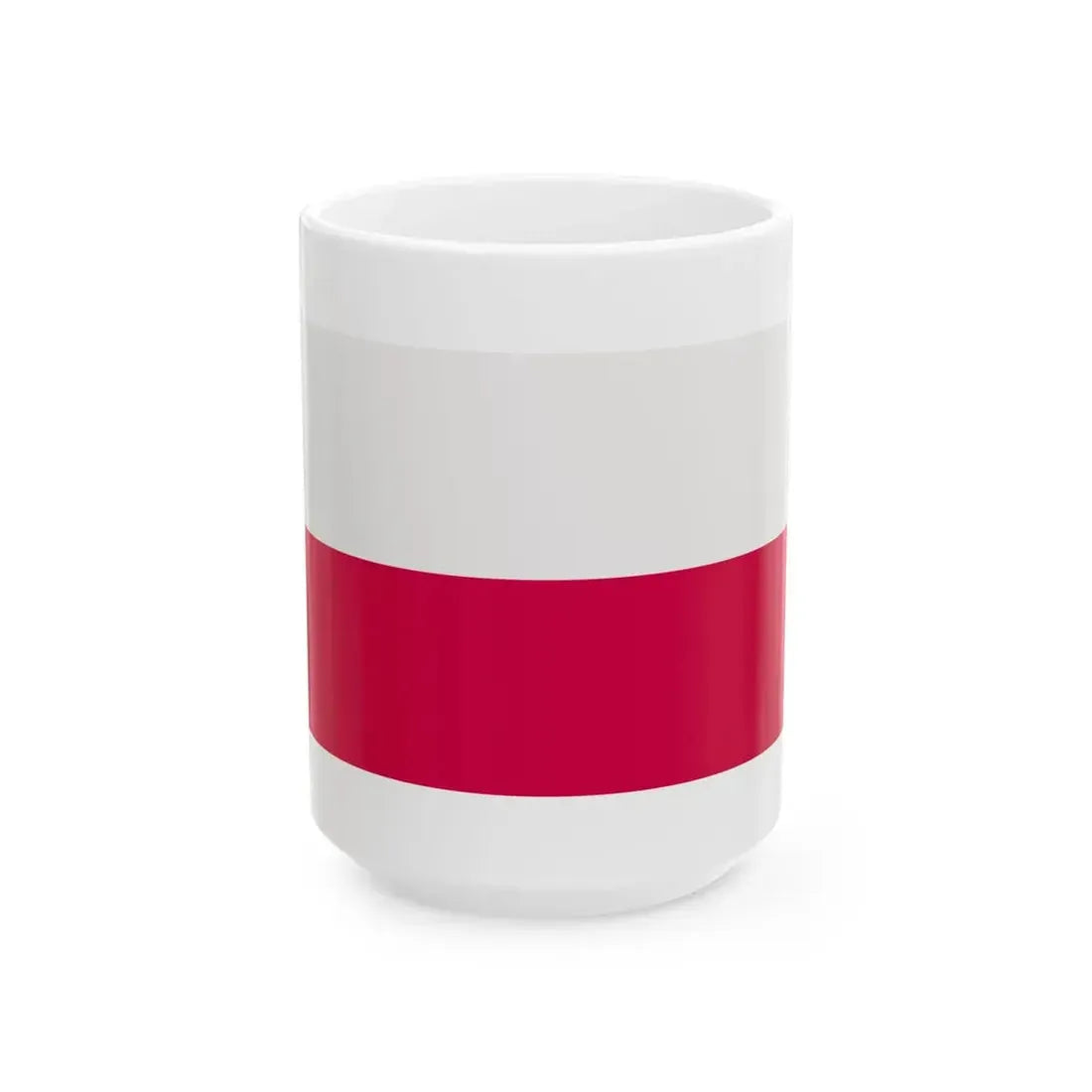 Flag of Poland-white bg (Poland) White Coffee Mug 15oz - Go Mug Yourself