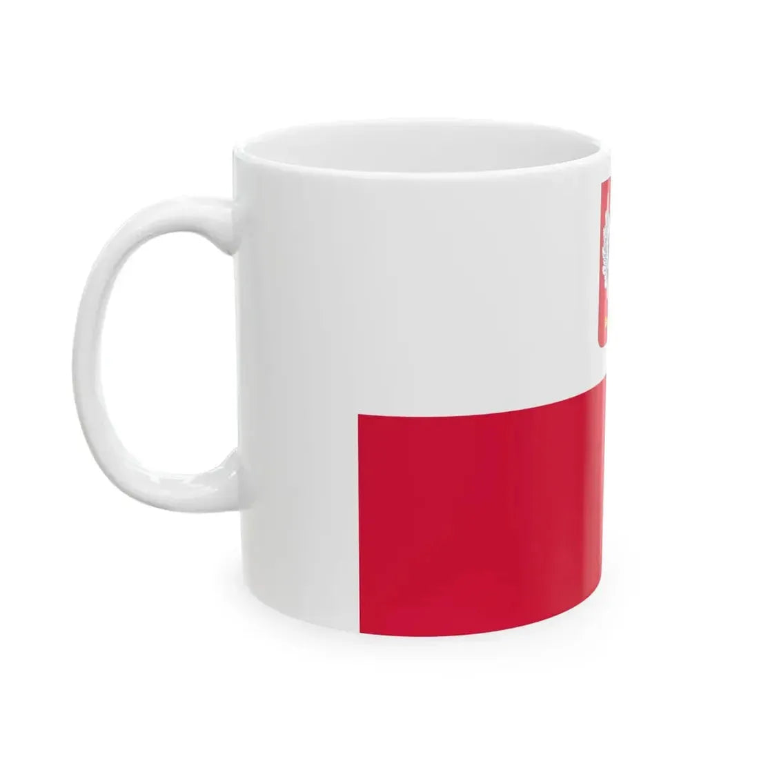 Flag of Poland with coat of arms 1919-1928 (Poland) White Coffee Mug - Go Mug Yourself