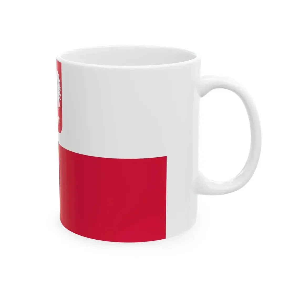 Flag of Poland with coat of arms (Poland) White Coffee Mug - Go Mug Yourself