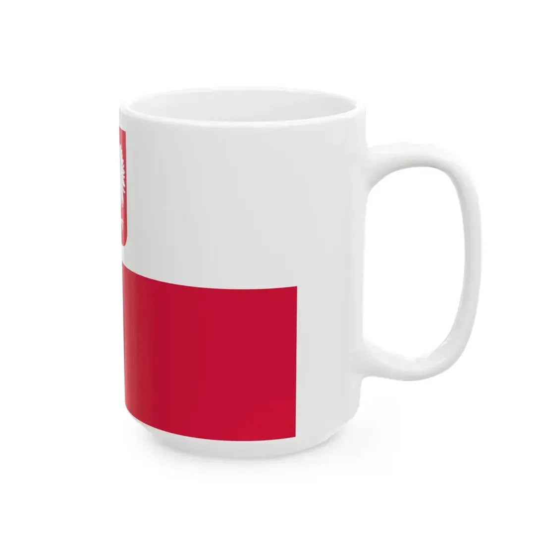Flag of Poland with coat of arms (Poland) White Coffee Mug - Go Mug Yourself