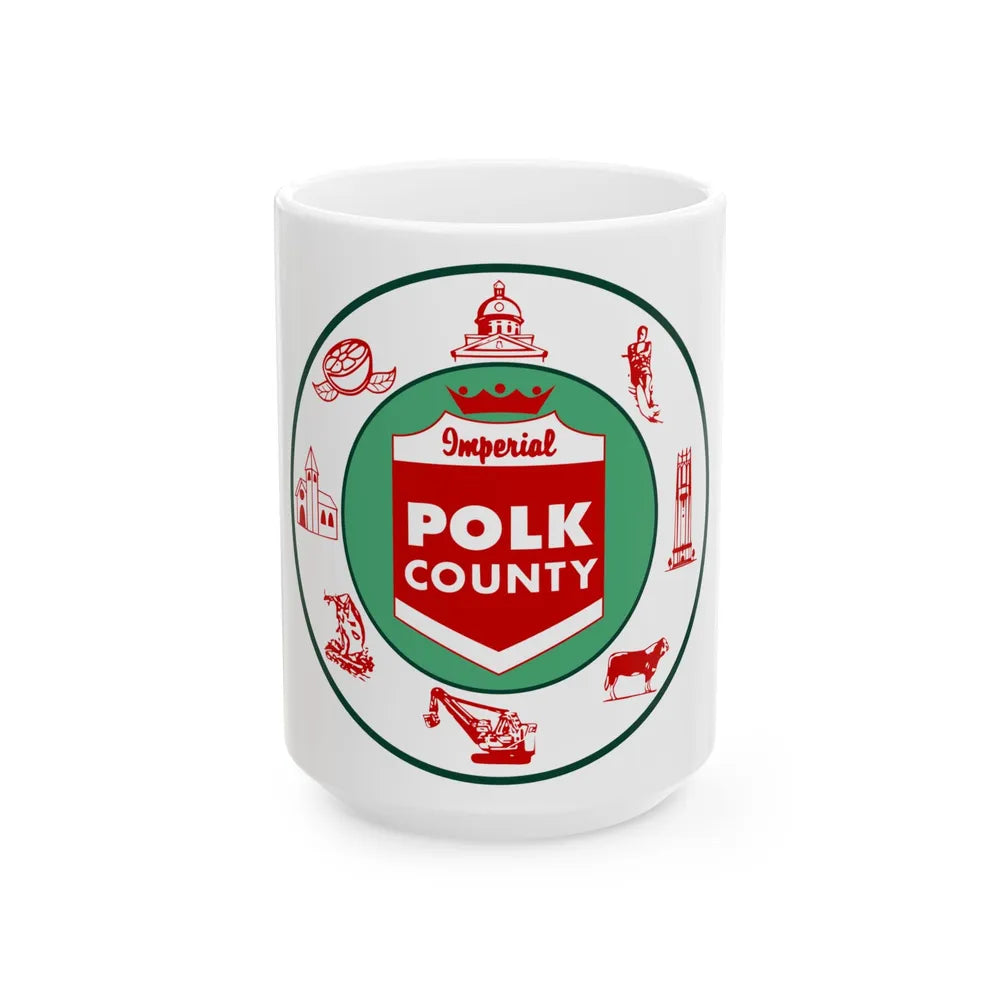 Flag of Polk County Florida (United States) White Coffee Mug 15oz - Go Mug Yourself
