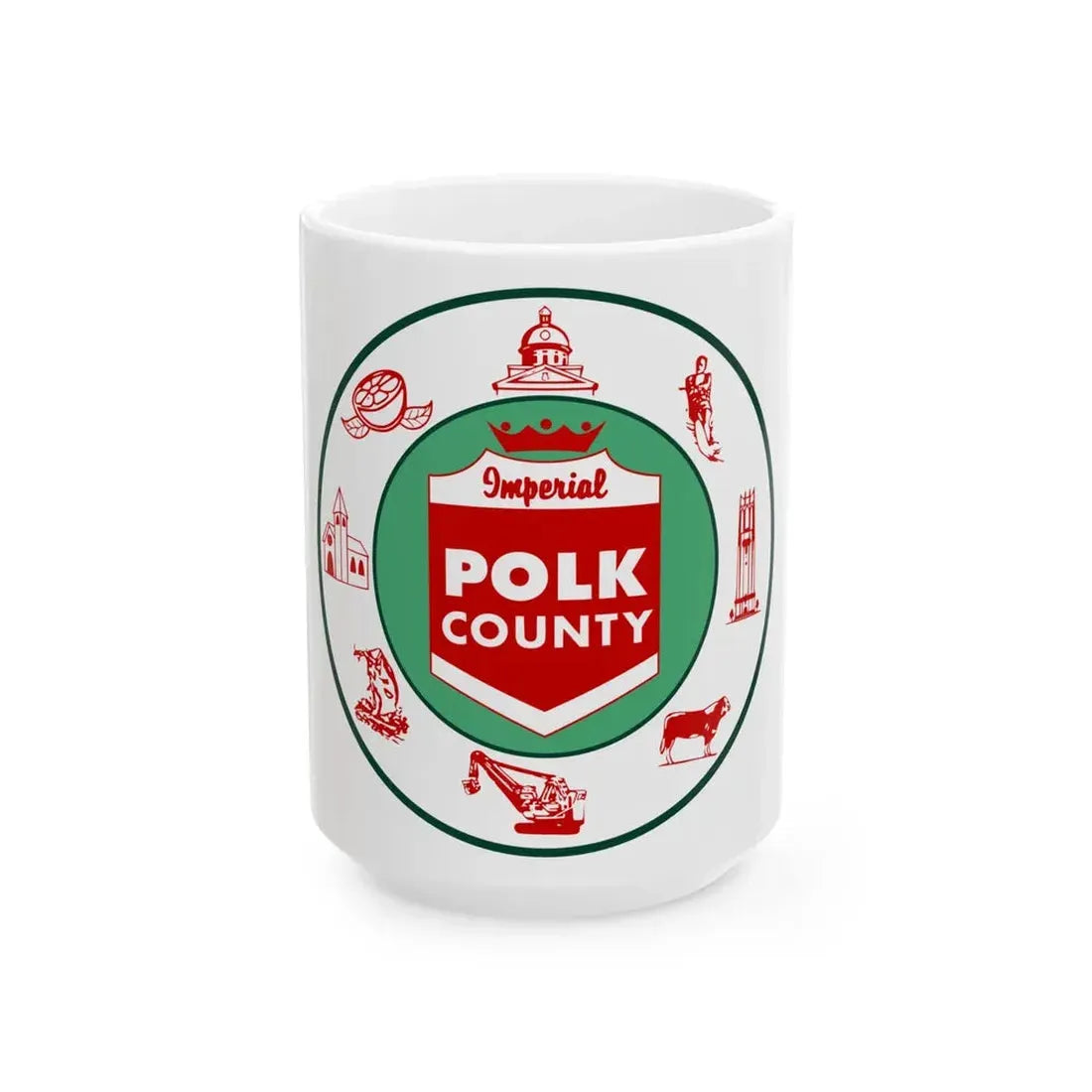 Flag of Polk County Florida (United States) White Coffee Mug 15oz - Go Mug Yourself