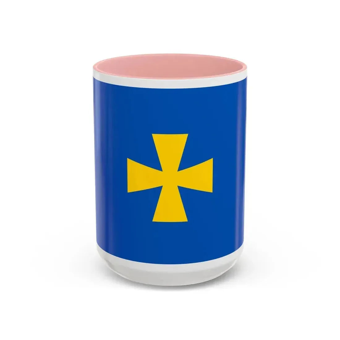 Flag of Poltava Oblast Ukraine - Accent Coffee Mug 15oz Pink - Go Mug Yourself