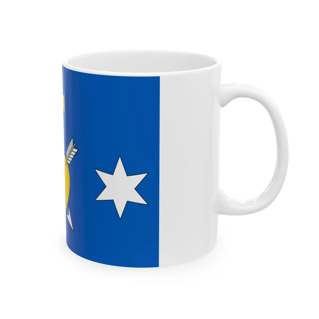 Flag of Poltava Raion (Ukraine) White Coffee Mug - Go Mug Yourself
