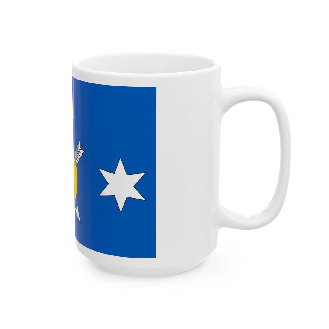 Flag of Poltava Raion (Ukraine) White Coffee Mug - Go Mug Yourself