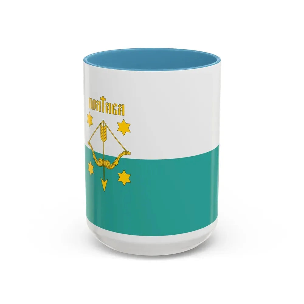 Flag of Poltava Ukraine - Accent Coffee Mug 15oz Light Blue - Go Mug Yourself