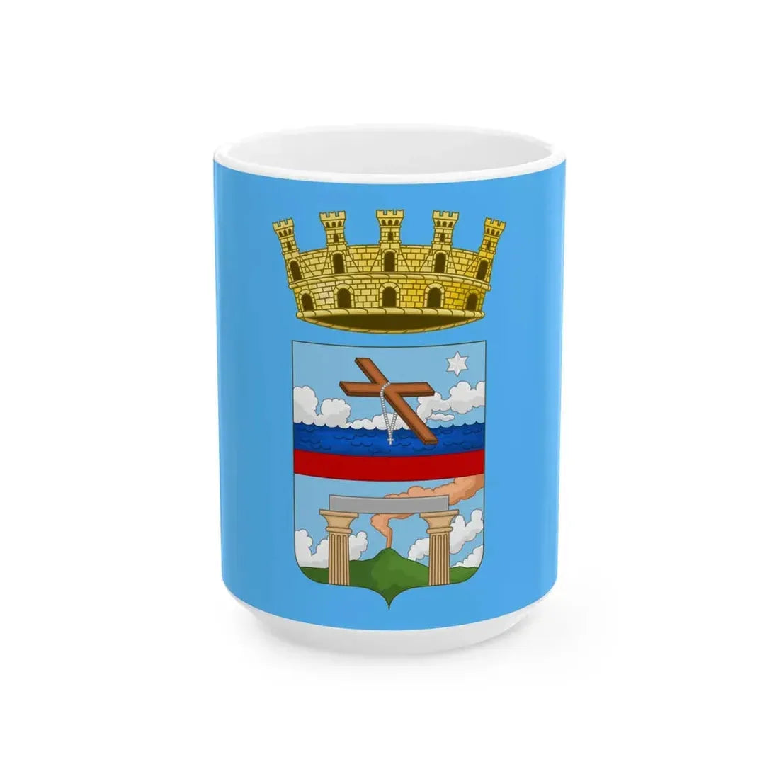 Flag of Pompei (Italy) White Coffee Mug 15oz - Go Mug Yourself