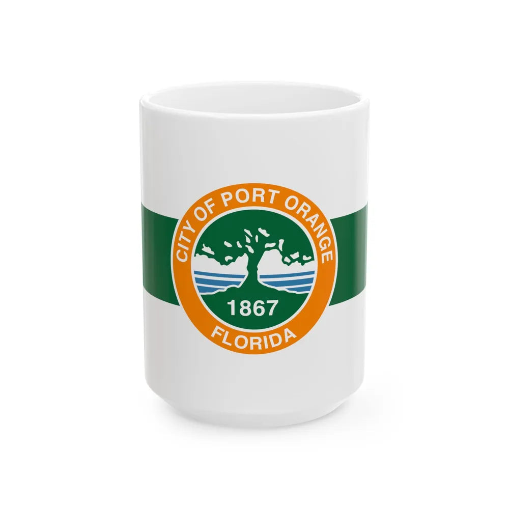 Flag of Port Orange Florida (United States) White Coffee Mug 15oz - Go Mug Yourself