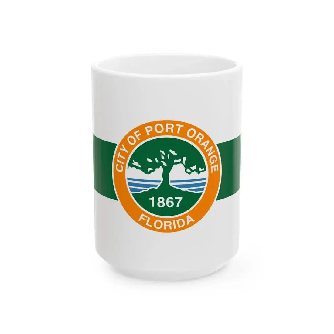 Flag of Port Orange Florida (United States) White Coffee Mug 15oz - Go Mug Yourself
