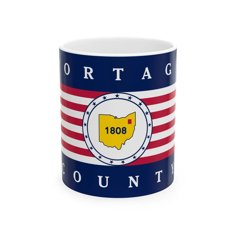 Flag of Portage County Ohio (United States) White Coffee Mug 11oz - Go Mug Yourself