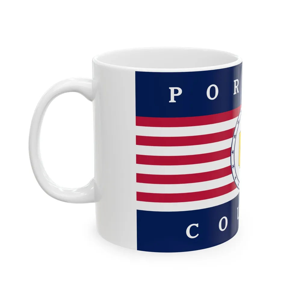 Flag of Portage County Ohio (United States) White Coffee Mug - Go Mug Yourself