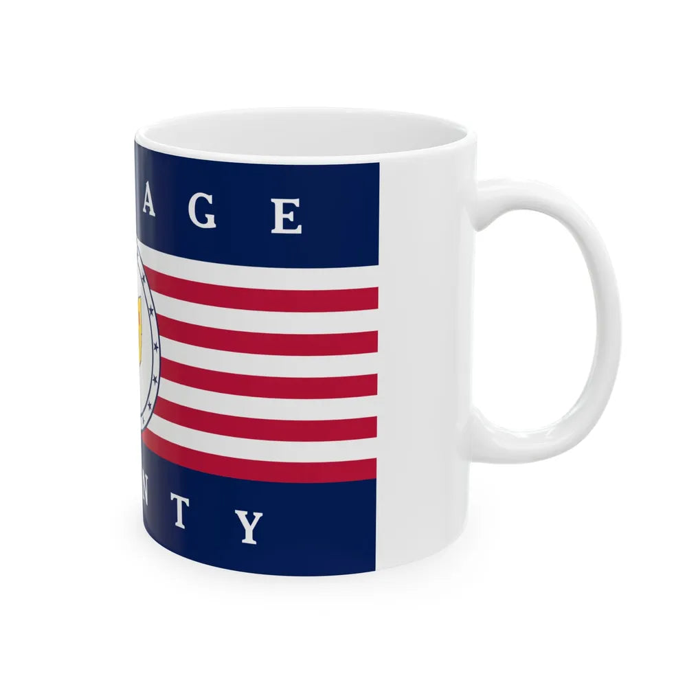 Flag of Portage County Ohio (United States) White Coffee Mug - Go Mug Yourself