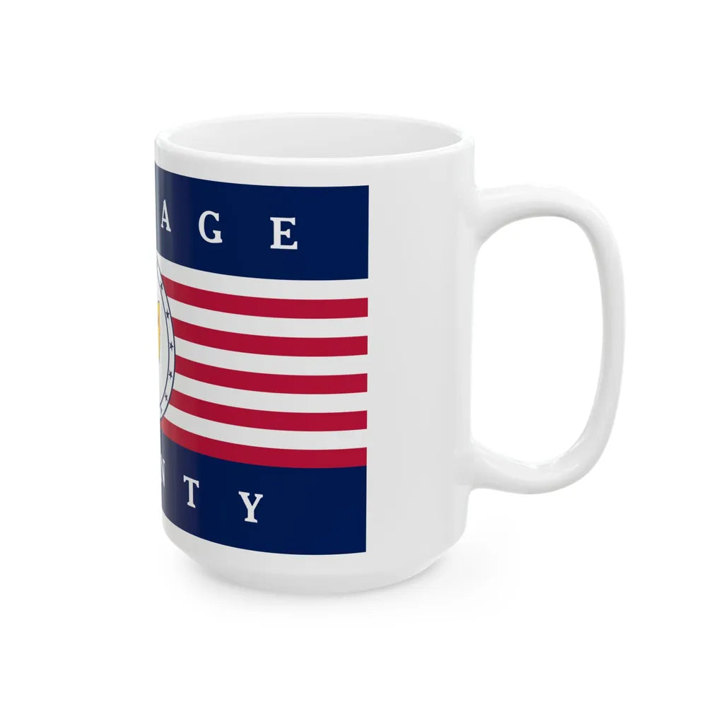 Flag of Portage County Ohio (United States) White Coffee Mug - Go Mug Yourself