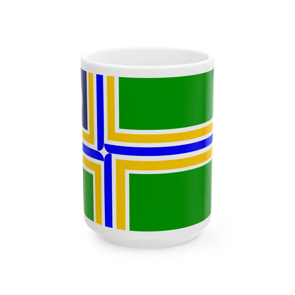 Flag of Portland Oregon 1970-2002 (United States) White Coffee Mug 15oz - Go Mug Yourself