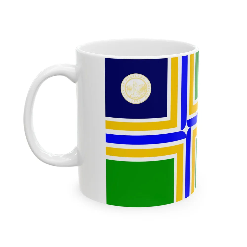 Flag of Portland Oregon 1970-2002 (United States) White Coffee Mug - Go Mug Yourself