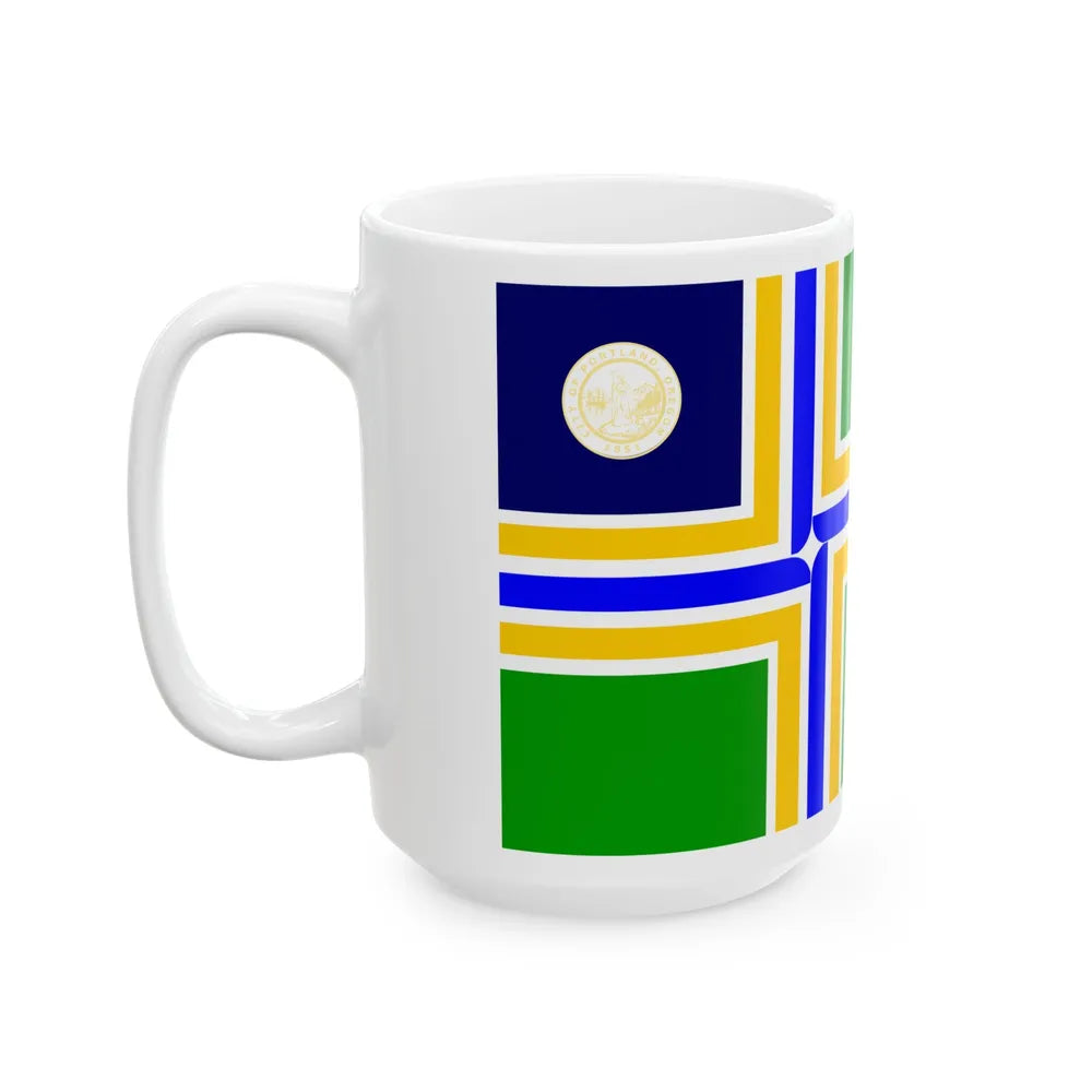 Flag of Portland Oregon 1970-2002 (United States) White Coffee Mug - Go Mug Yourself