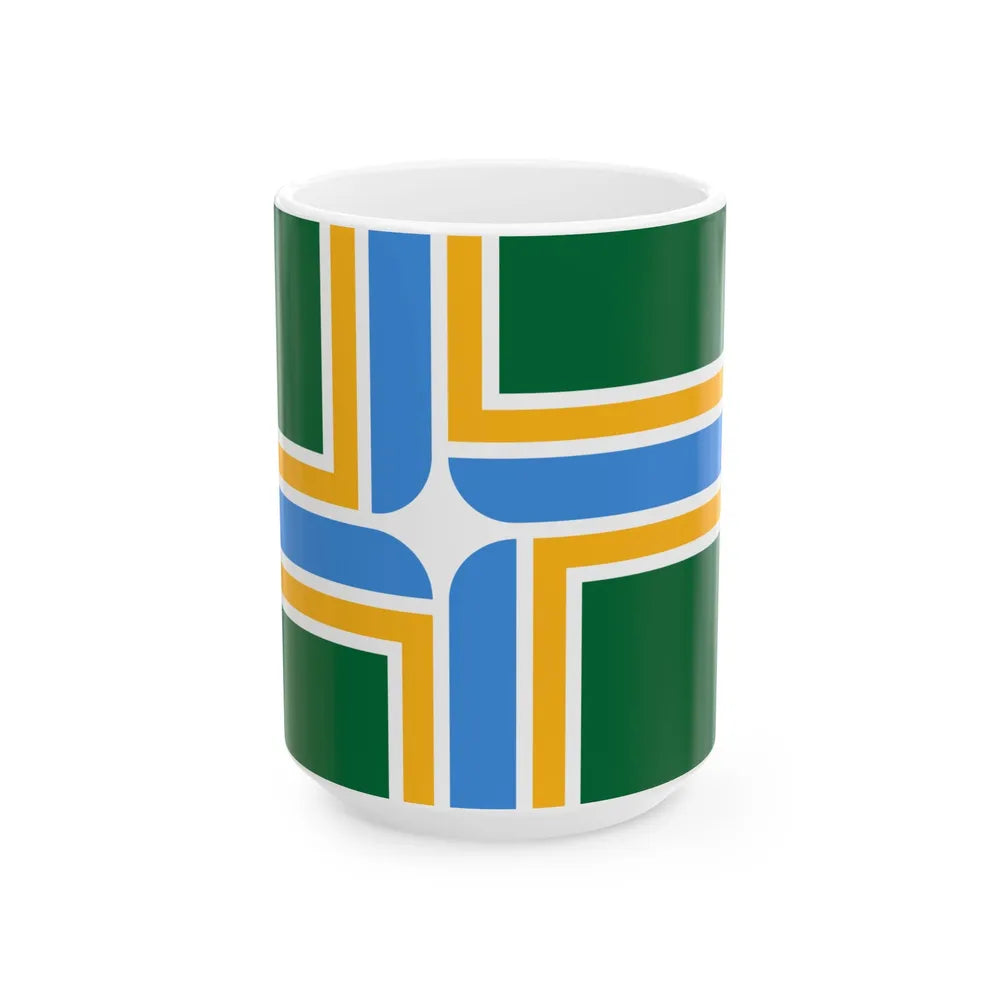 Flag of Portland Oregon (United States) White Coffee Mug 15oz - Go Mug Yourself