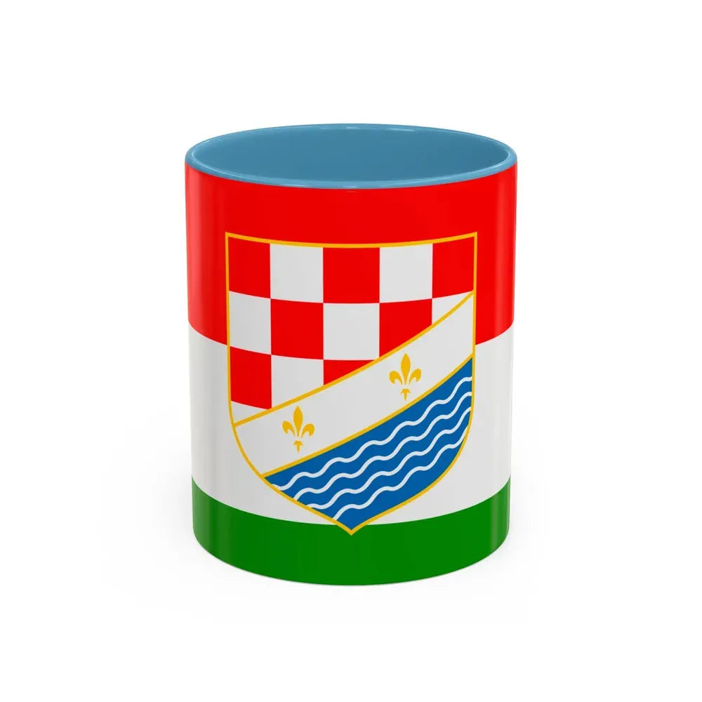Flag of Posavina Canton Bosnia and Herzegovina - Accent Coffee Mug 11oz Light Blue - Go Mug Yourself