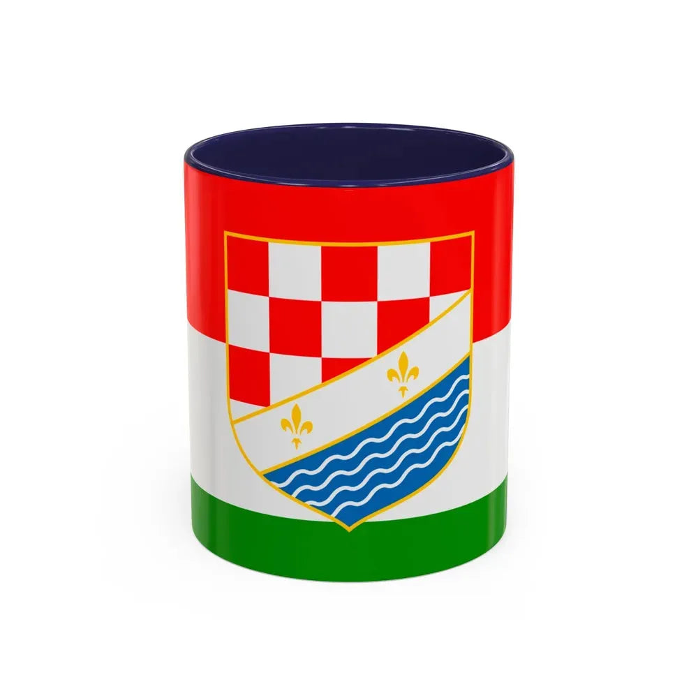 Flag of Posavina Canton Bosnia and Herzegovina - Accent Coffee Mug 11oz Navy - Go Mug Yourself