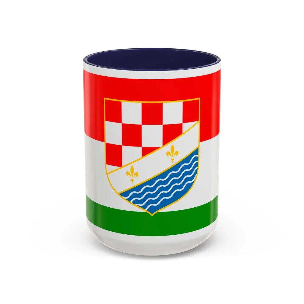 Flag of Posavina Canton Bosnia and Herzegovina - Accent Coffee Mug 15oz Navy - Go Mug Yourself