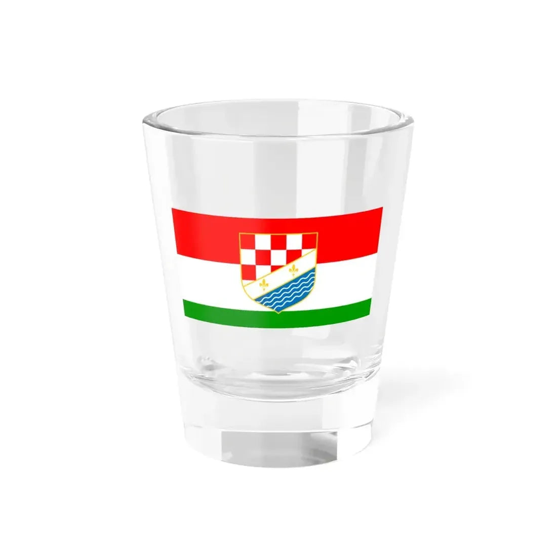 Flag of Posavina Canton Bosnia and Herzegovina - Shot Glass 1.5oz 1.5oz - Go Mug Yourself