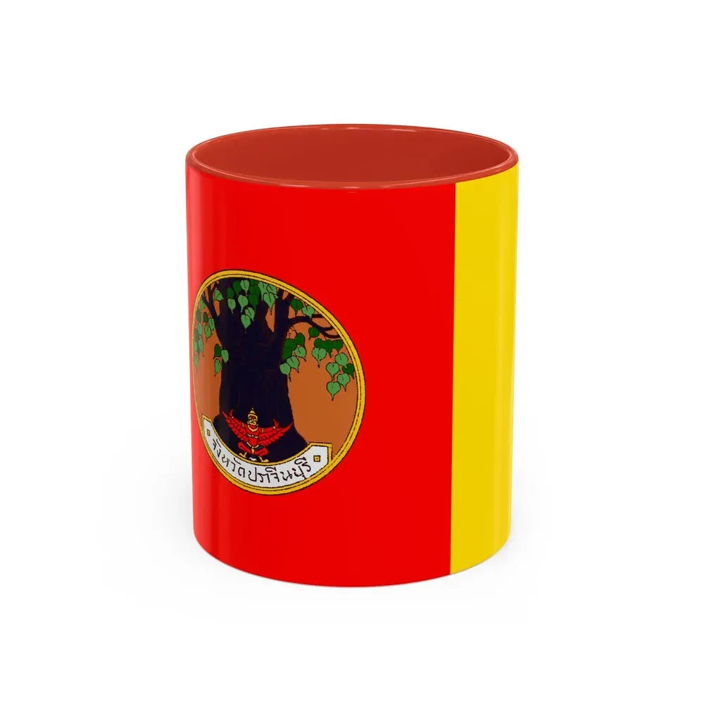 Flag of Prachin Buri Province Thailand - Accent Coffee Mug 11oz Red - Go Mug Yourself