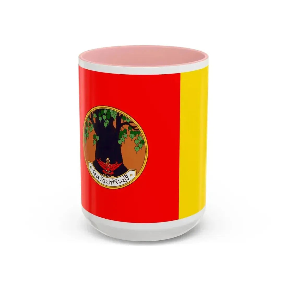 Flag of Prachin Buri Province Thailand - Accent Coffee Mug 15oz Pink - Go Mug Yourself
