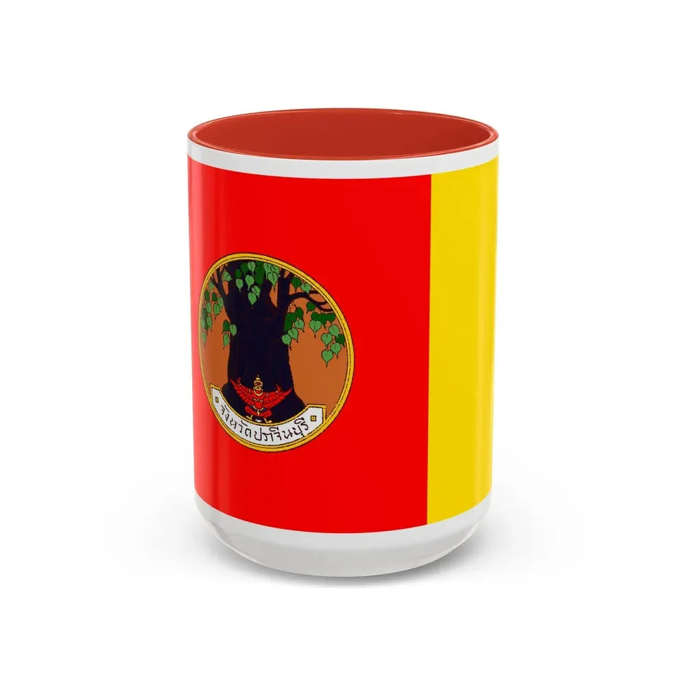 Flag of Prachin Buri Province Thailand - Accent Coffee Mug 15oz Red - Go Mug Yourself