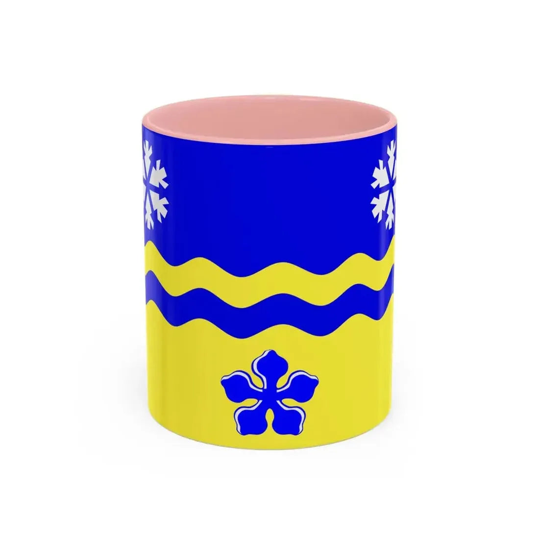 Flag of Prince George British Columbia Canada - Accent Coffee Mug 11oz Pink - Go Mug Yourself