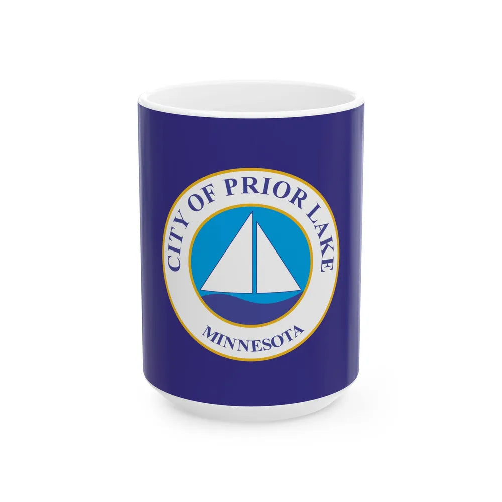 Flag of Prior Lake Minnesota (United States) White Coffee Mug 15oz - Go Mug Yourself
