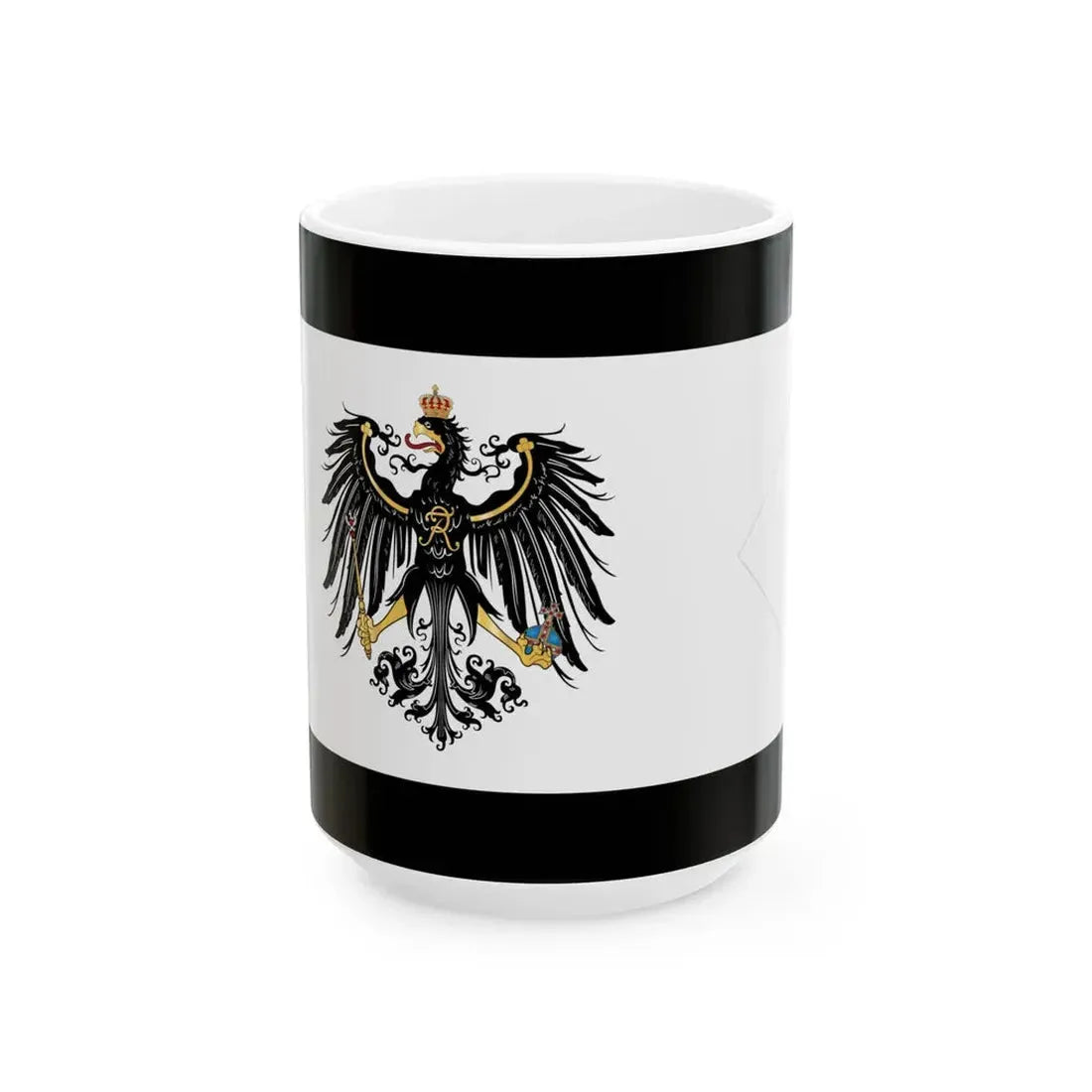 Flag of Prussia Civil Ensign 1892-1918 (Germany) White Coffee Mug 15oz - Go Mug Yourself