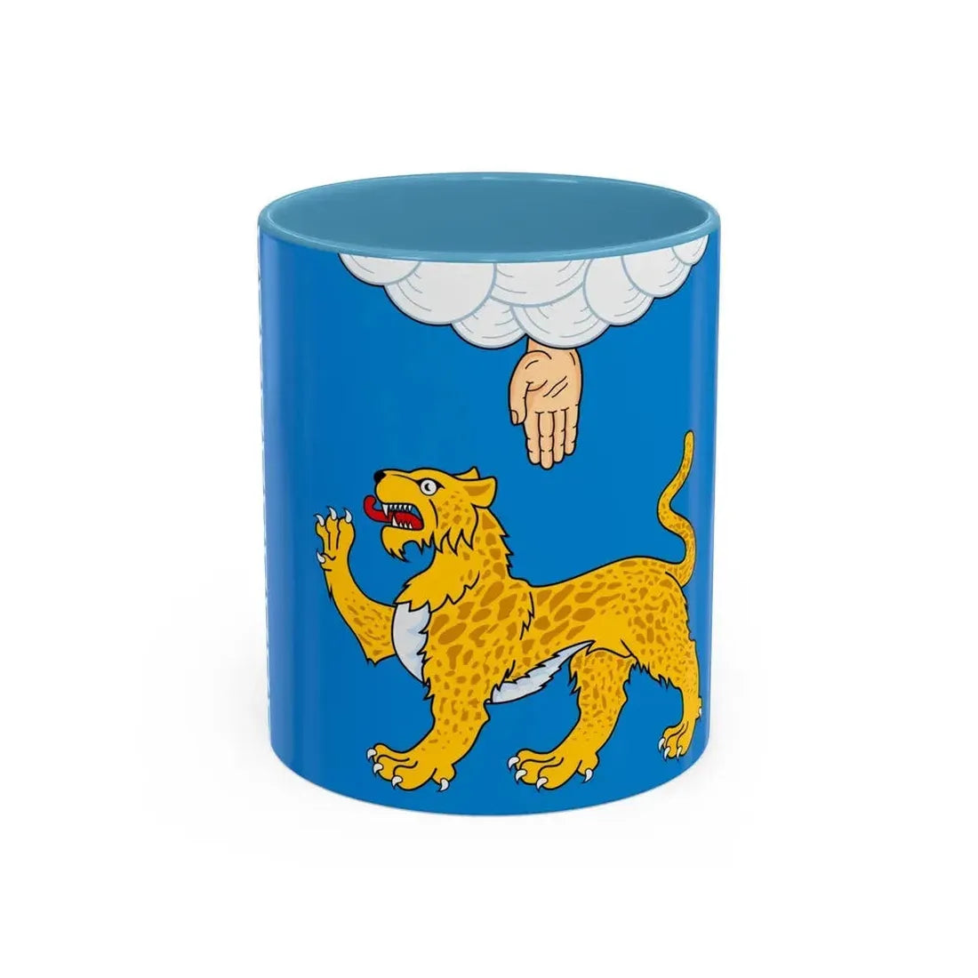 Flag of Pskov Oblast Russia - Accent Coffee Mug 11oz Light Blue - Go Mug Yourself