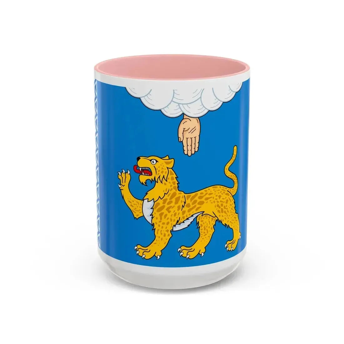 Flag of Pskov Oblast Russia - Accent Coffee Mug 15oz Pink - Go Mug Yourself